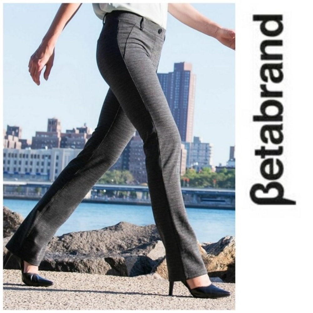 Betabrand Gray Straight Leg Pants